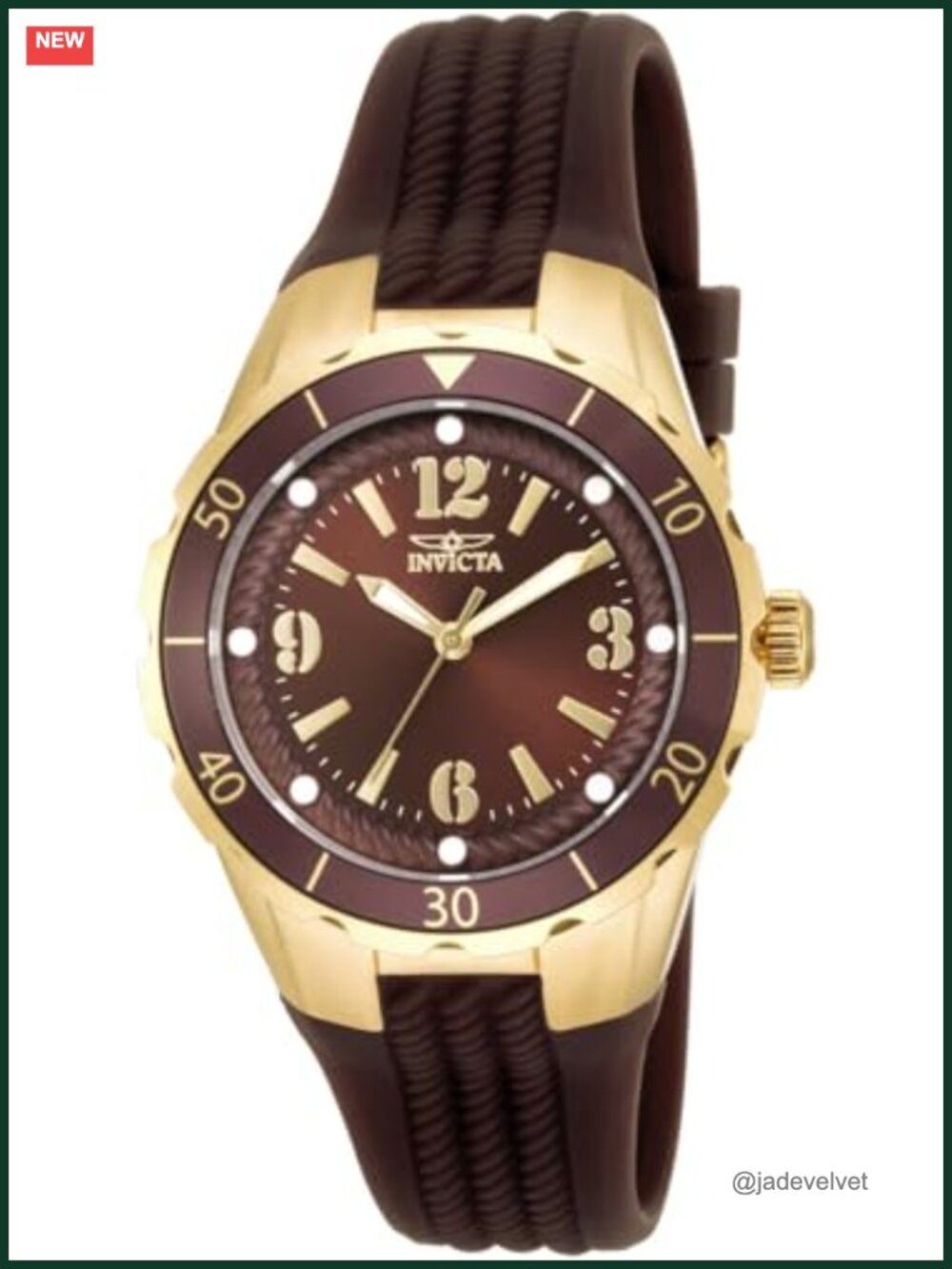 Invicta Angel Lady 38mm Silicone Quartz Watch, Water Resistant, Buckle Strap